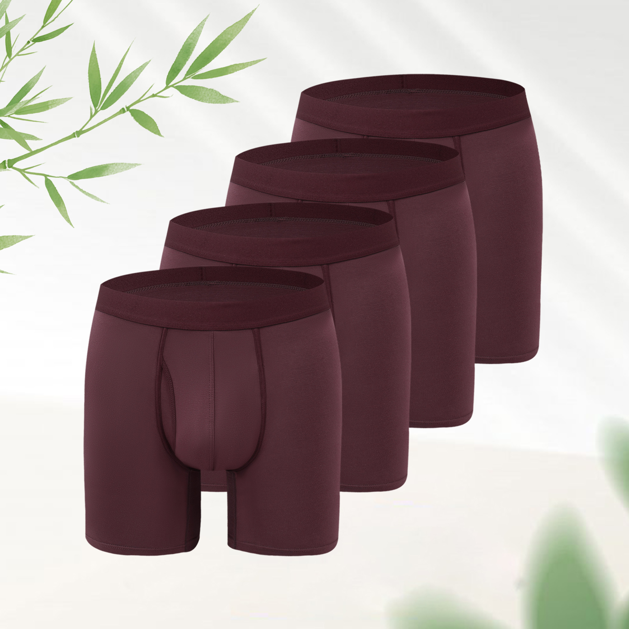 Herren Atmungsaktive Bambus-Boxerbriefs – langes Bein, antischeuernd, körperbetont, weicher Stretch für alle Jahreszeiten --- 8 Paar für nur 29,98 € & kostenfreier Versand!