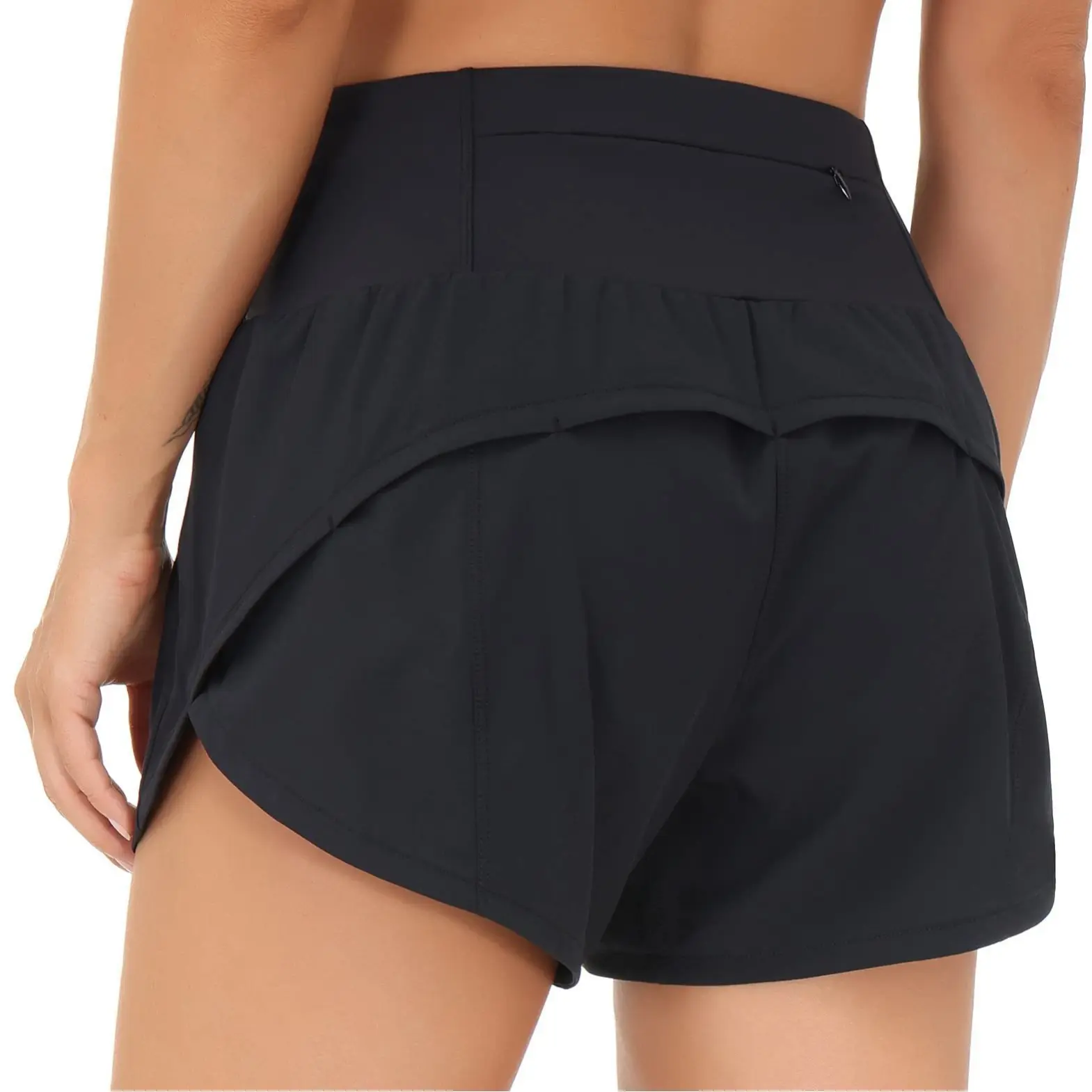 ❤Damen High-Waist Yoga-Shorts mit Gesäßtasche & Doppellage – Atmungsaktiv, für Sport & Laufen