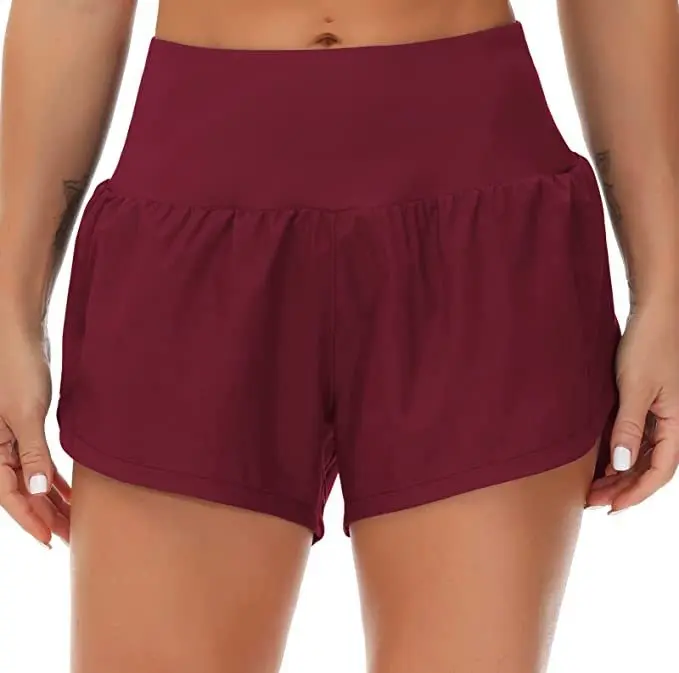 ❤Damen High-Waist Yoga-Shorts mit Gesäßtasche & Doppellage – Atmungsaktiv, für Sport & Laufen
