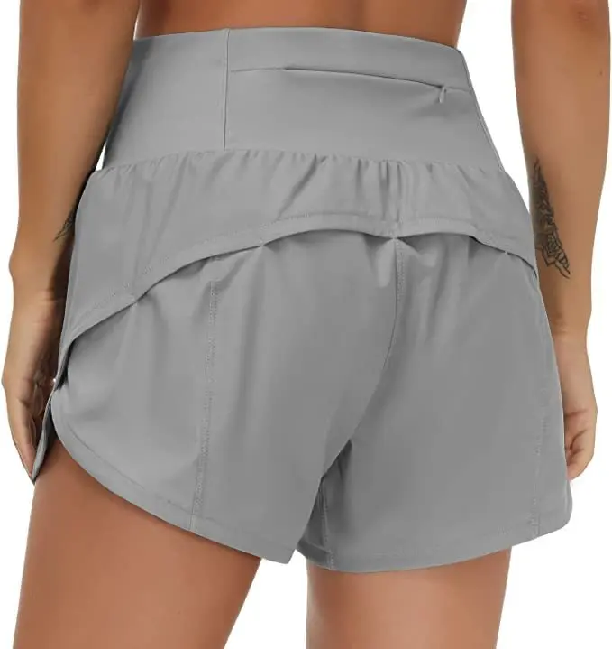 ❤Damen High-Waist Yoga-Shorts mit Gesäßtasche & Doppellage – Atmungsaktiv, für Sport & Laufen