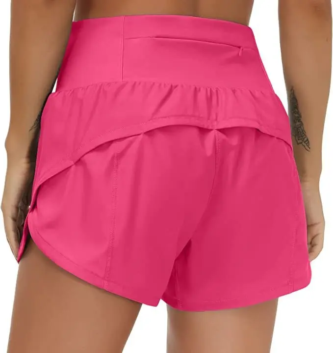 ❤Damen High-Waist Yoga-Shorts mit Gesäßtasche & Doppellage – Atmungsaktiv, für Sport & Laufen