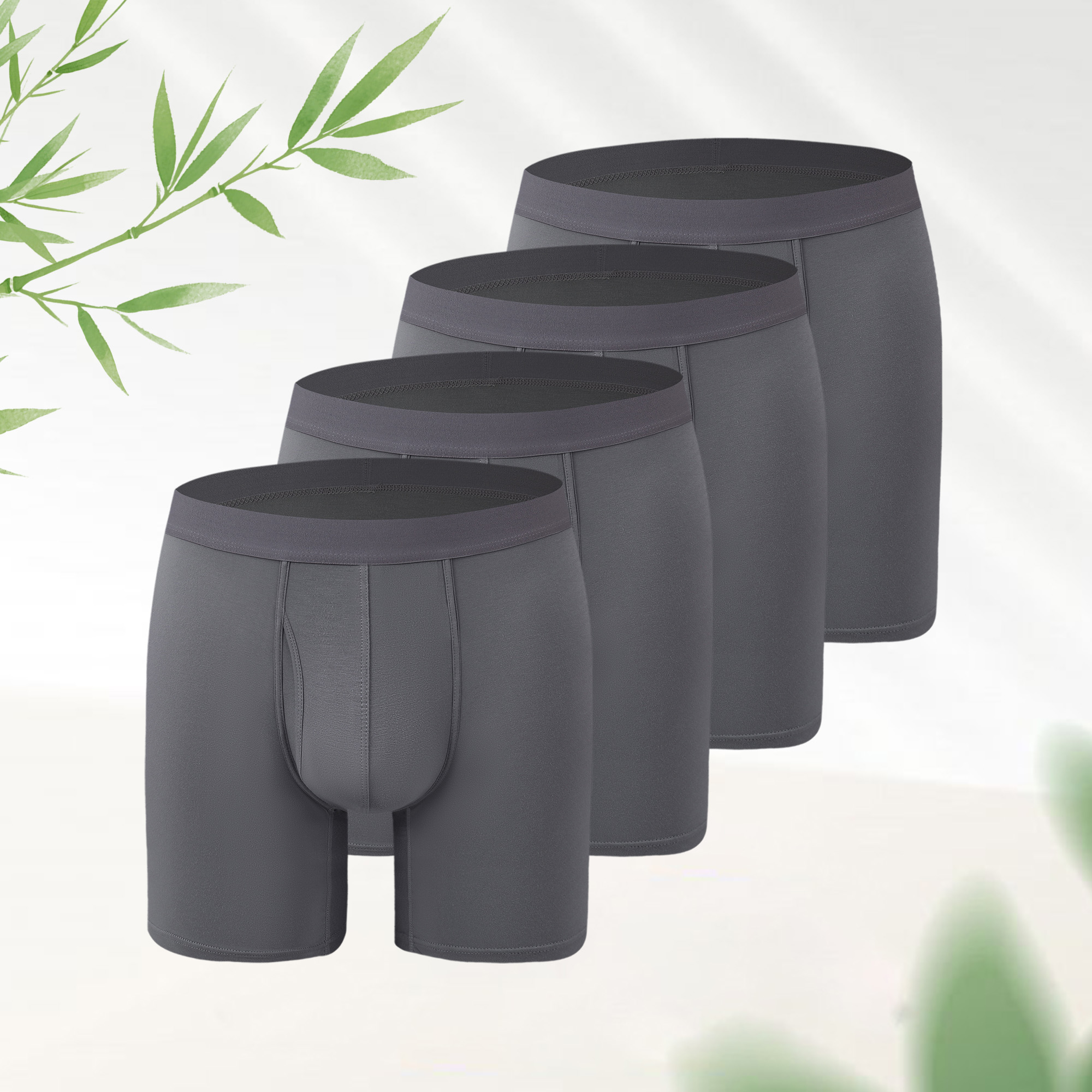 Herren Atmungsaktive Bambus-Boxerbriefs – langes Bein, antischeuernd, körperbetont, weicher Stretch für alle Jahreszeiten --- 8 Paar für nur 29,98 € & kostenfreier Versand!