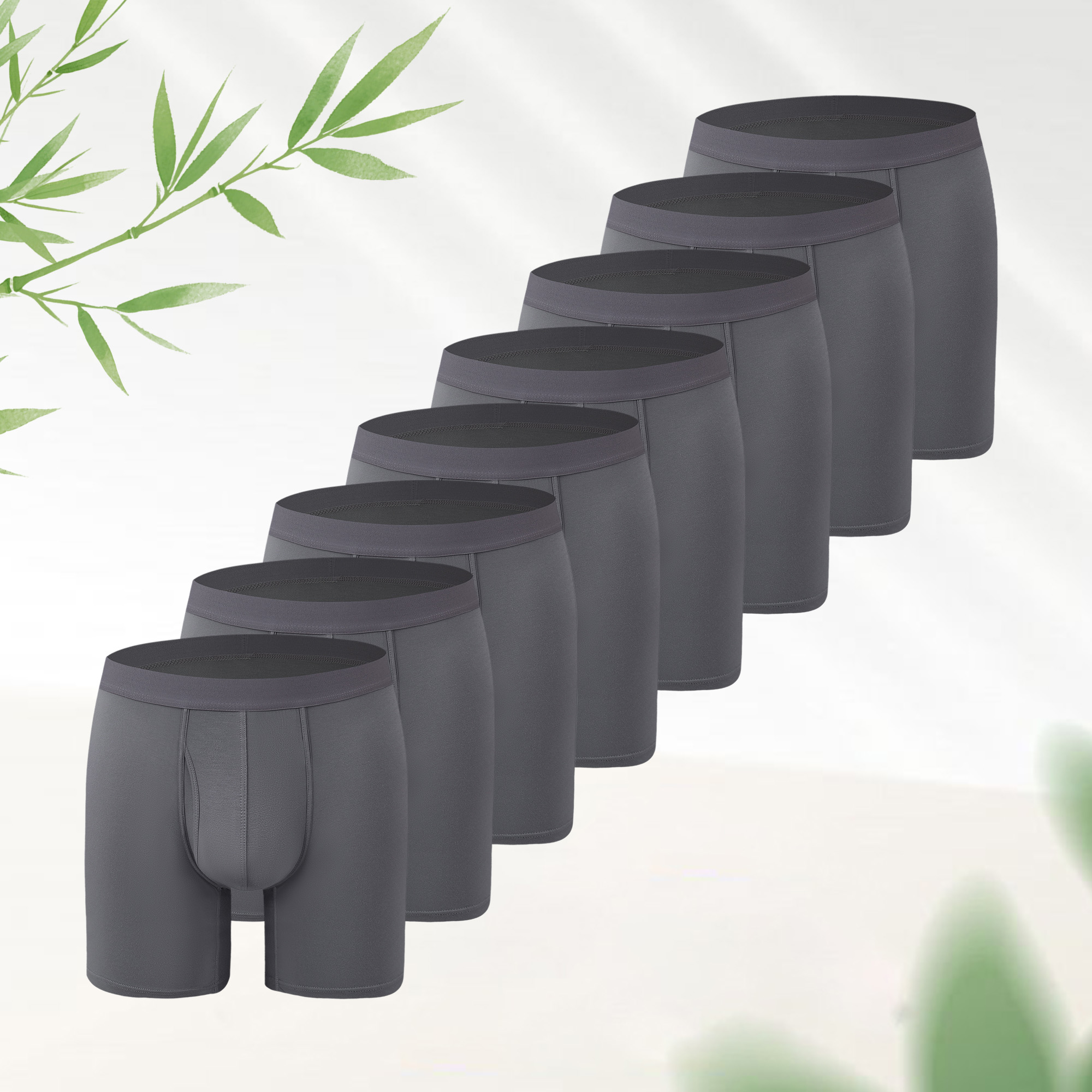 Herren Atmungsaktive Bambus-Boxerbriefs – langes Bein, antischeuernd, körperbetont, weicher Stretch für alle Jahreszeiten --- 8 Paar für nur 29,98 € & kostenfreier Versand!