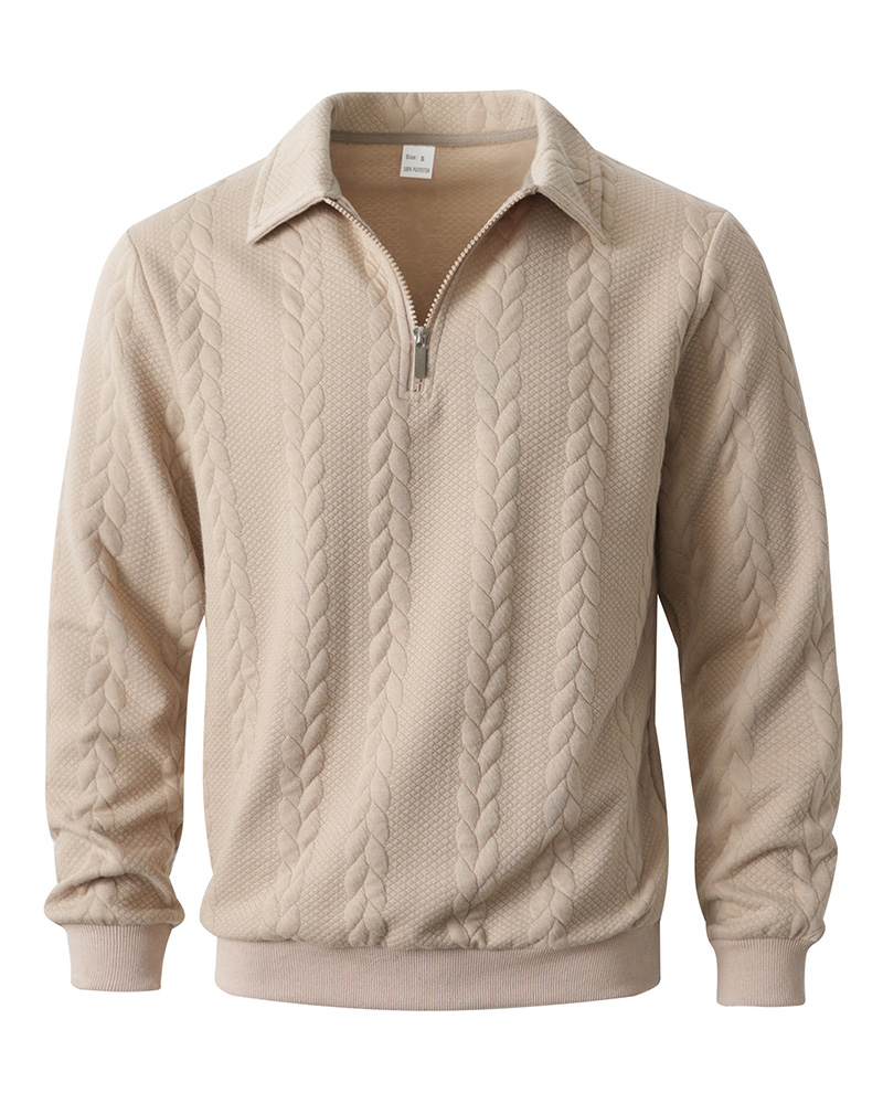Herren Gestrickter Half-Zip-Pullover – Zopfmuster, tailliert, schlicht, zeitlos-elegant für Herbst & Winter --- Kaufen Sie 2 und sichern Sie sich 15% Rabatt & kostenfreien Versand!