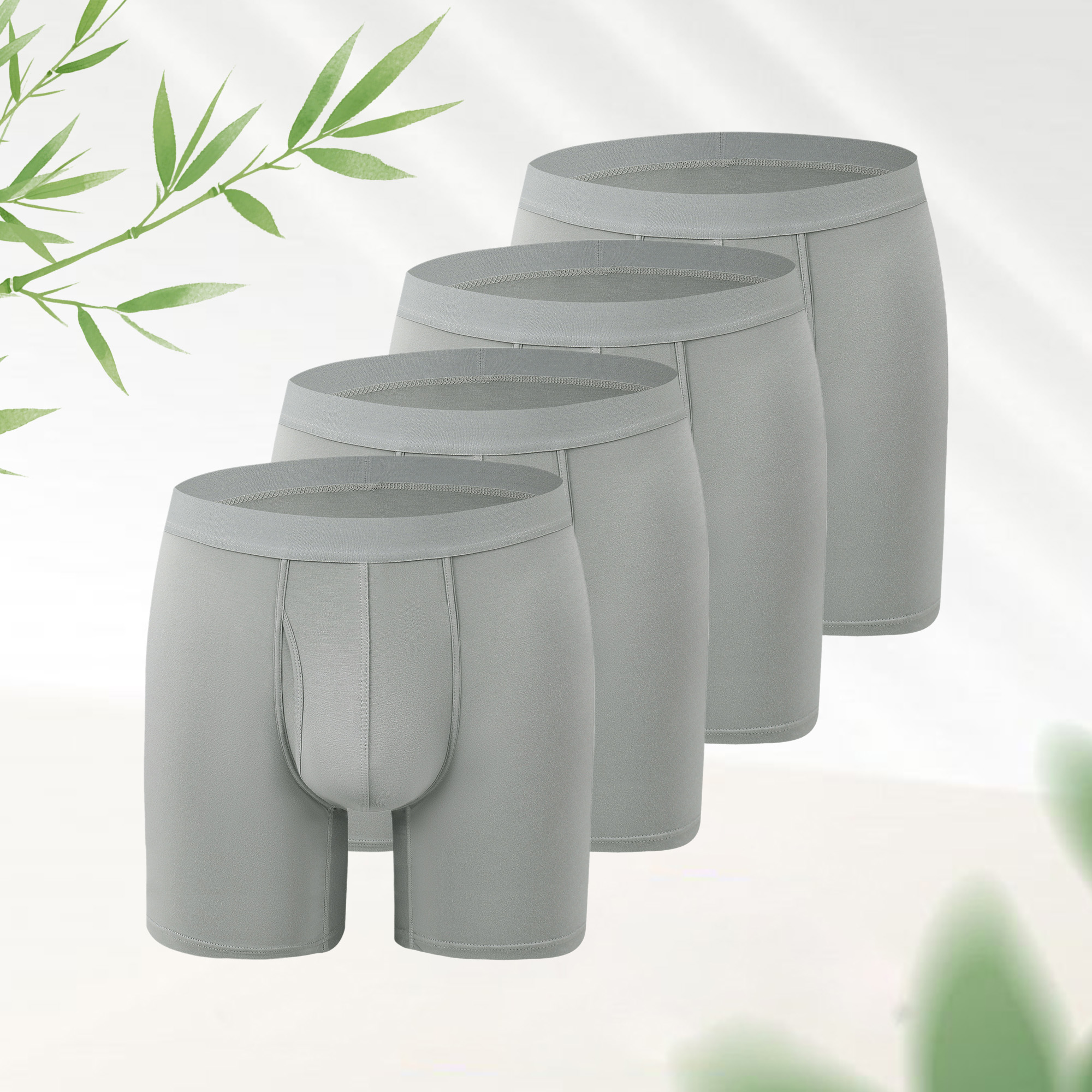 Herren Atmungsaktive Bambus-Boxerbriefs – langes Bein, antischeuernd, körperbetont, weicher Stretch für alle Jahreszeiten --- 8 Paar für nur 29,98 € & kostenfreier Versand!