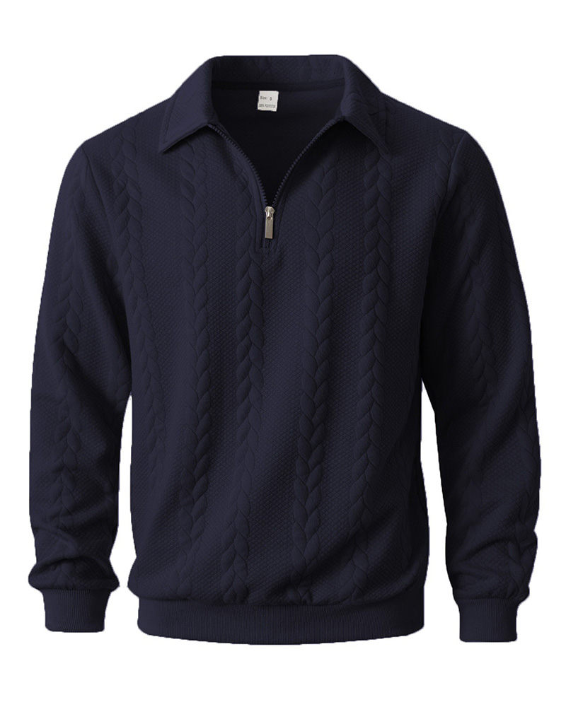 Herren Gestrickter Half-Zip-Pullover – Zopfmuster, tailliert, schlicht, zeitlos-elegant für Herbst & Winter --- Kaufen Sie 2 und sichern Sie sich 15% Rabatt & kostenfreien Versand!