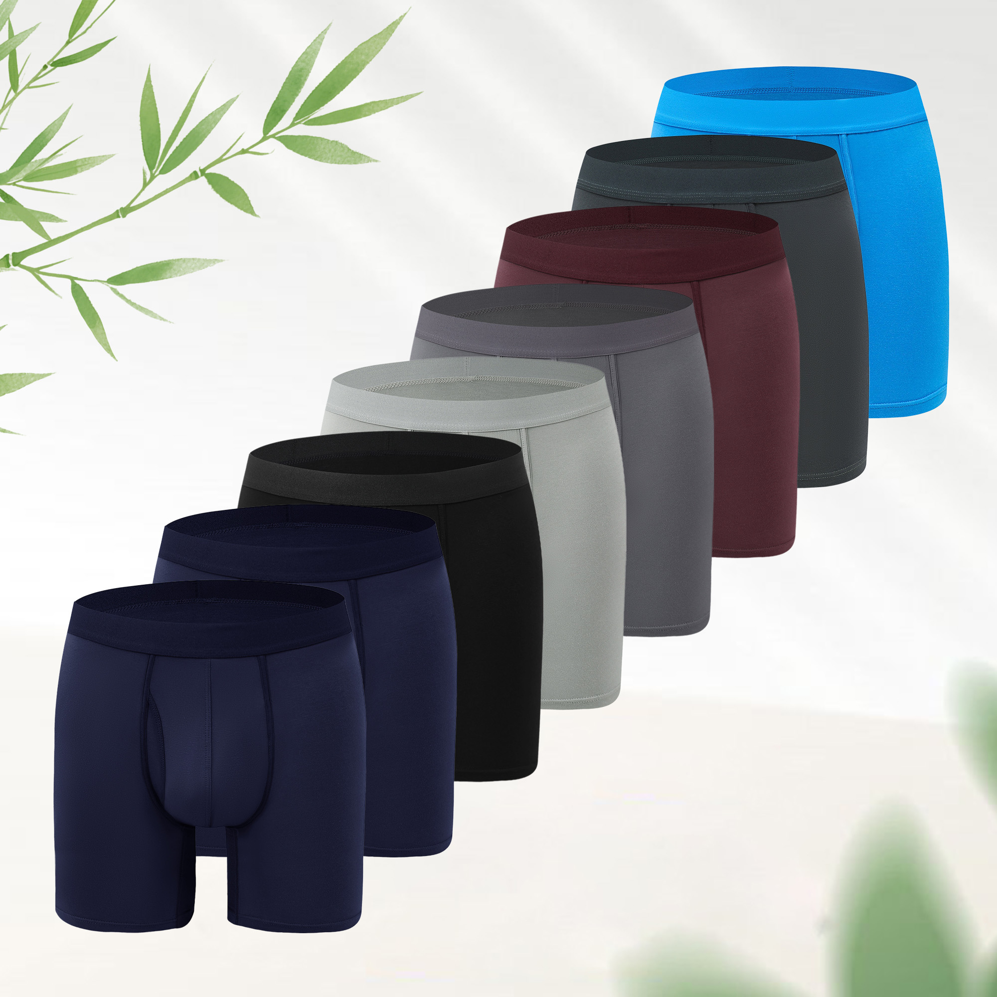 Herren Atmungsaktive Bambus-Boxerbriefs – langes Bein, antischeuernd, körperbetont, weicher Stretch für alle Jahreszeiten --- 8 Paar für nur 29,98 € & kostenfreier Versand!