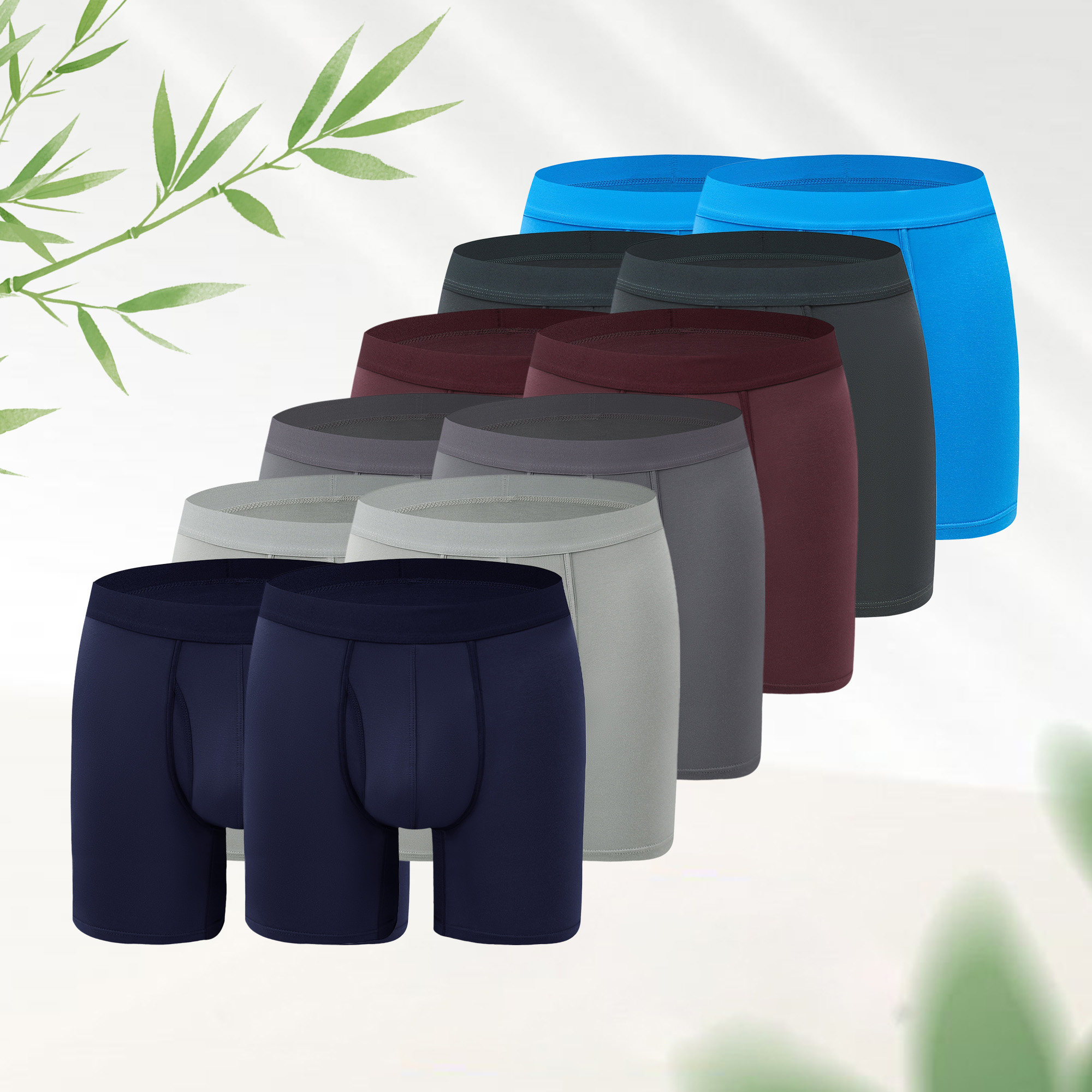 Herren Atmungsaktive Bambus-Boxerbriefs – langes Bein, antischeuernd, körperbetont, weicher Stretch für alle Jahreszeiten --- 8 Paar für nur 29,98 € & kostenfreier Versand!