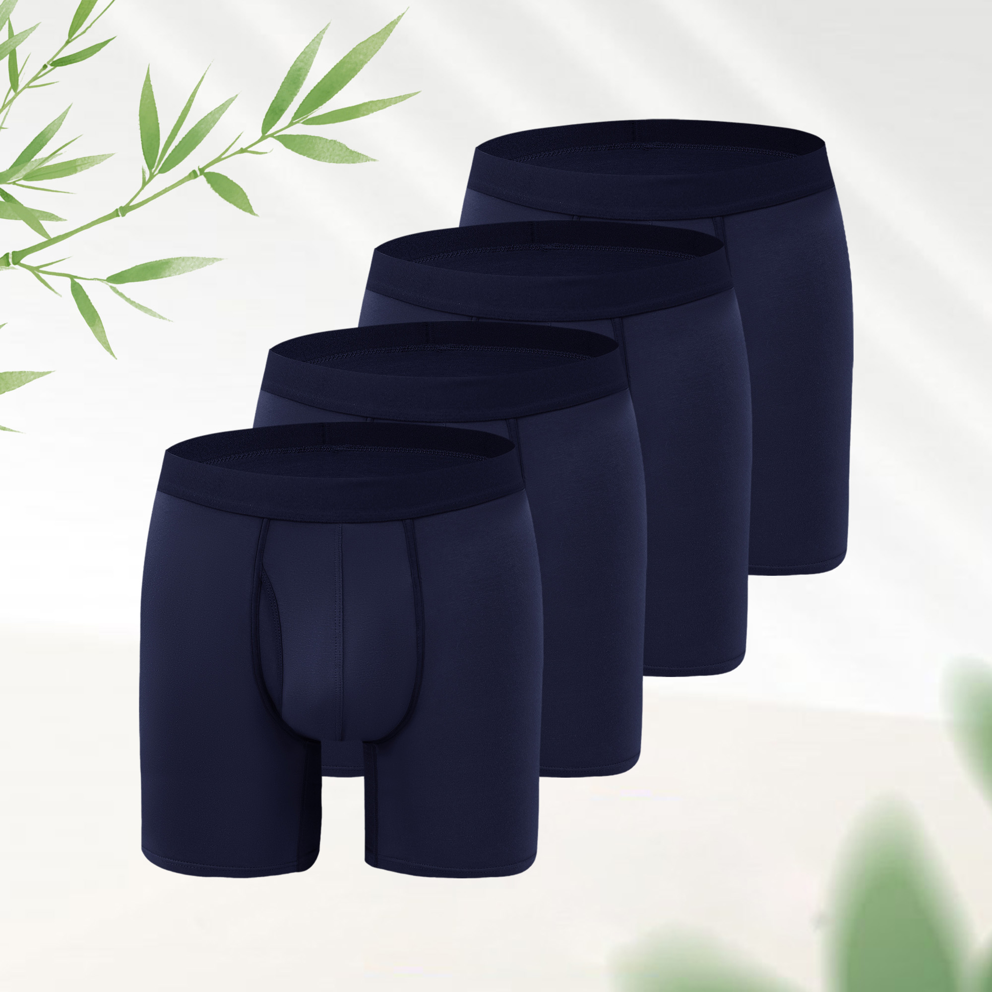 Herren Atmungsaktive Bambus-Boxerbriefs – langes Bein, antischeuernd, körperbetont, weicher Stretch für alle Jahreszeiten --- 8 Paar für nur 29,98 € & kostenfreier Versand!