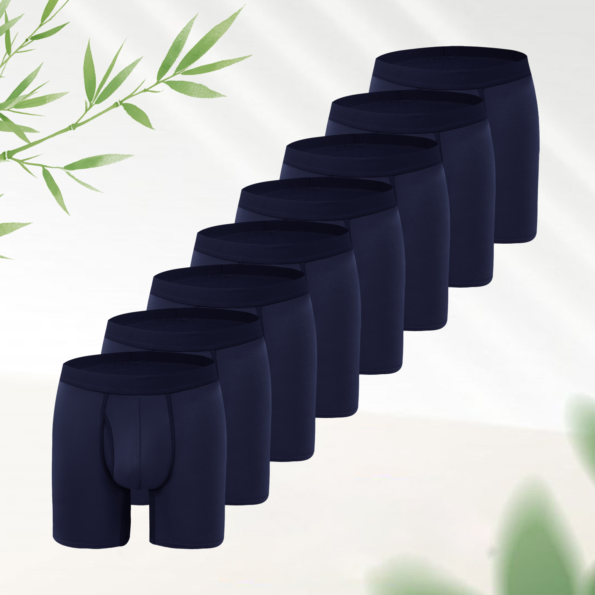 Herren Atmungsaktive Bambus-Boxerbriefs – langes Bein, antischeuernd, körperbetont, weicher Stretch für alle Jahreszeiten --- 8 Paar für nur 29,98 € & kostenfreier Versand!