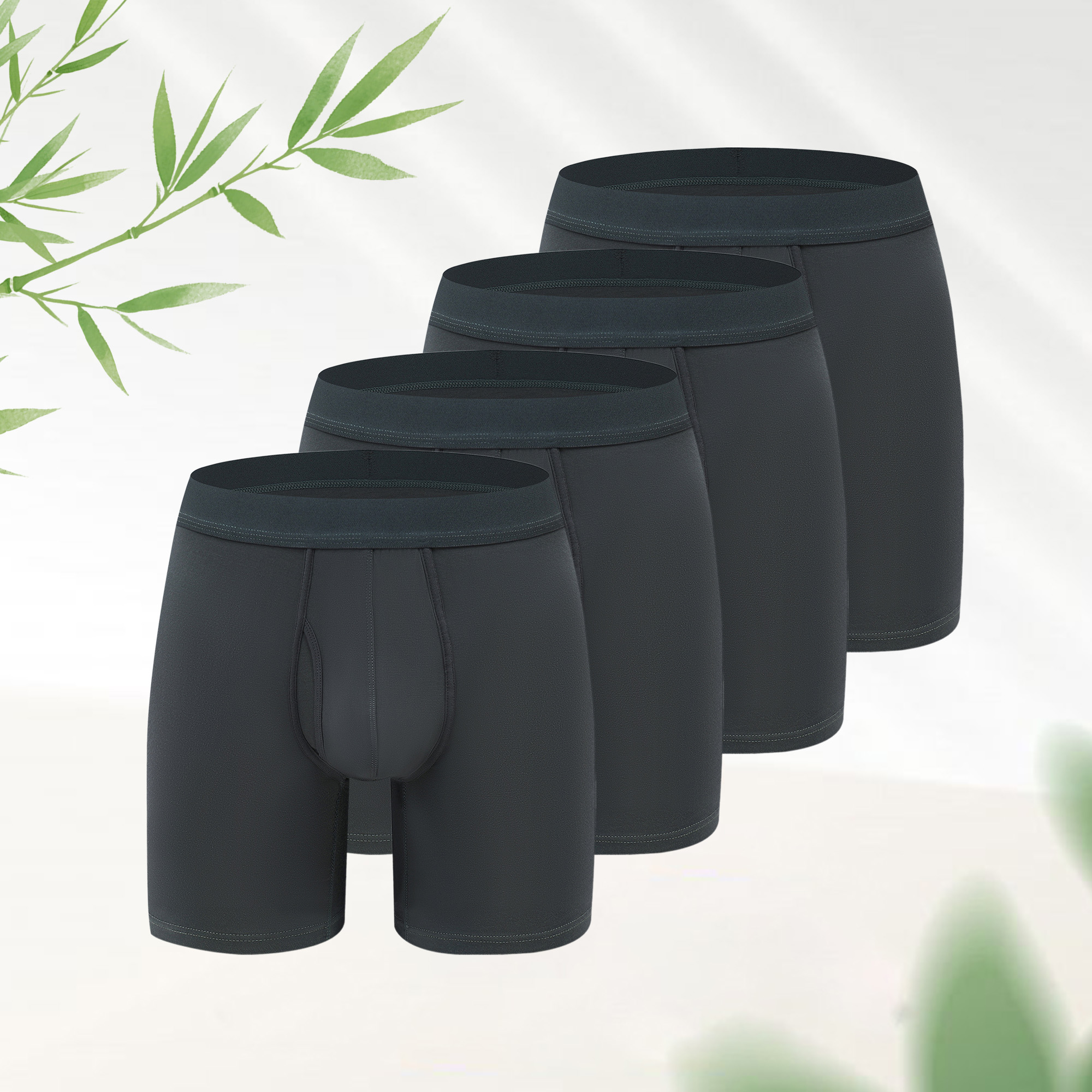 Herren Atmungsaktive Bambus-Boxerbriefs – langes Bein, antischeuernd, körperbetont, weicher Stretch für alle Jahreszeiten --- 8 Paar für nur 29,98 € & kostenfreier Versand!