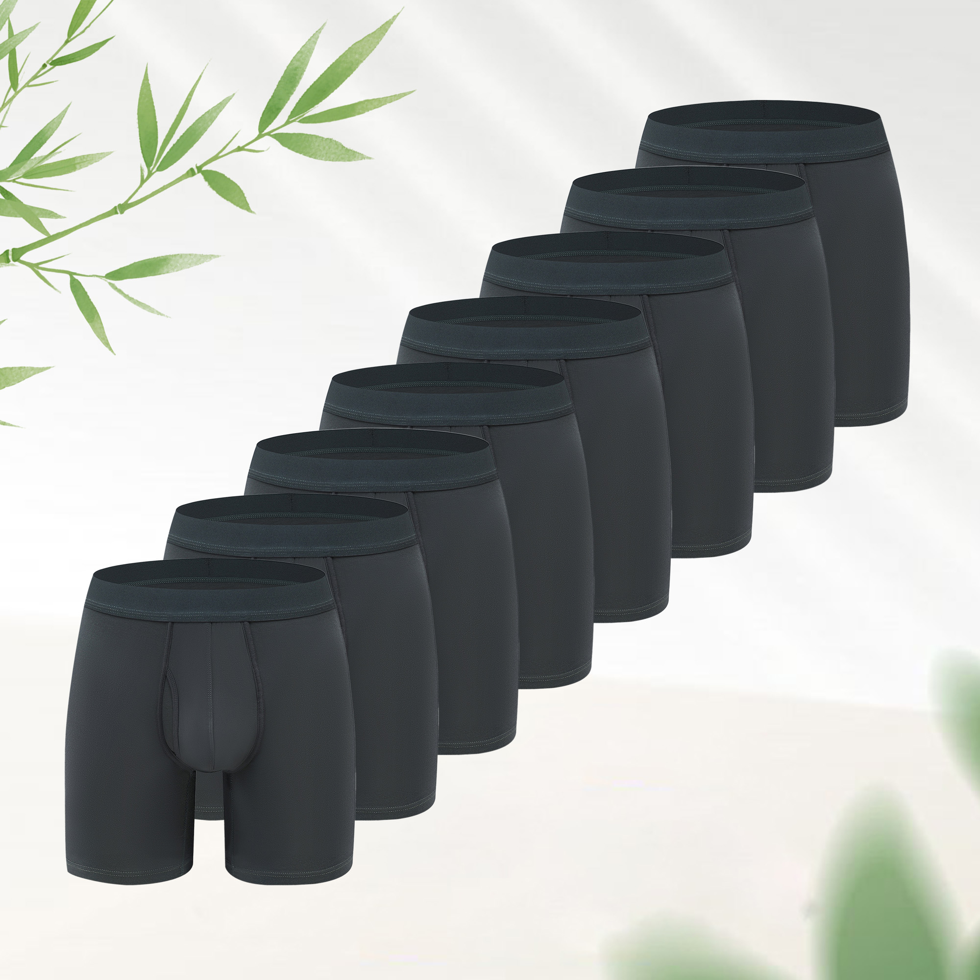 Herren Atmungsaktive Bambus-Boxerbriefs – langes Bein, antischeuernd, körperbetont, weicher Stretch für alle Jahreszeiten --- 8 Paar für nur 29,98 € & kostenfreier Versand!