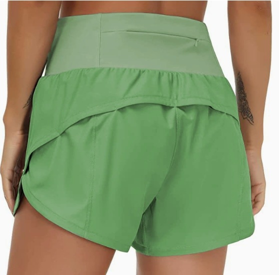 ❤Damen High-Waist Yoga-Shorts mit Gesäßtasche & Doppellage – Atmungsaktiv, für Sport & Laufen