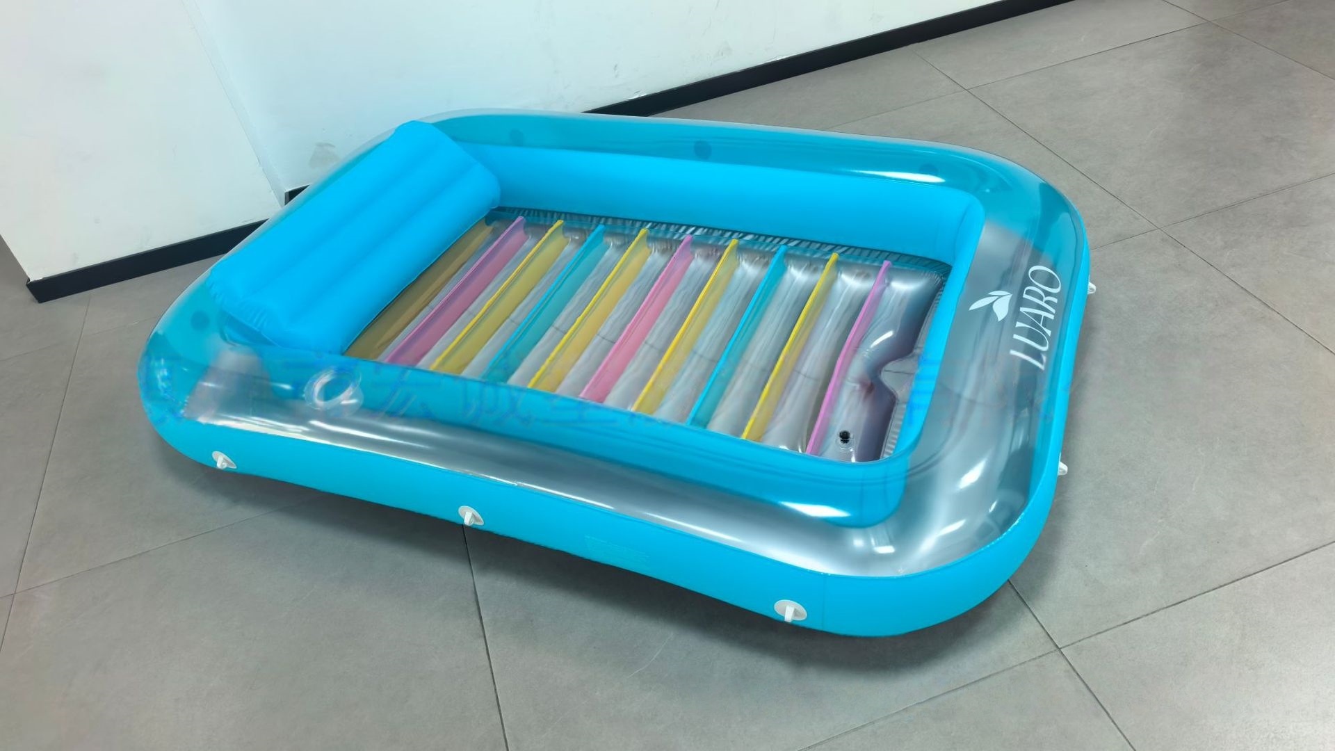 Sloosh Inflatable Tanning Pool Lounge Float with Cup Holder