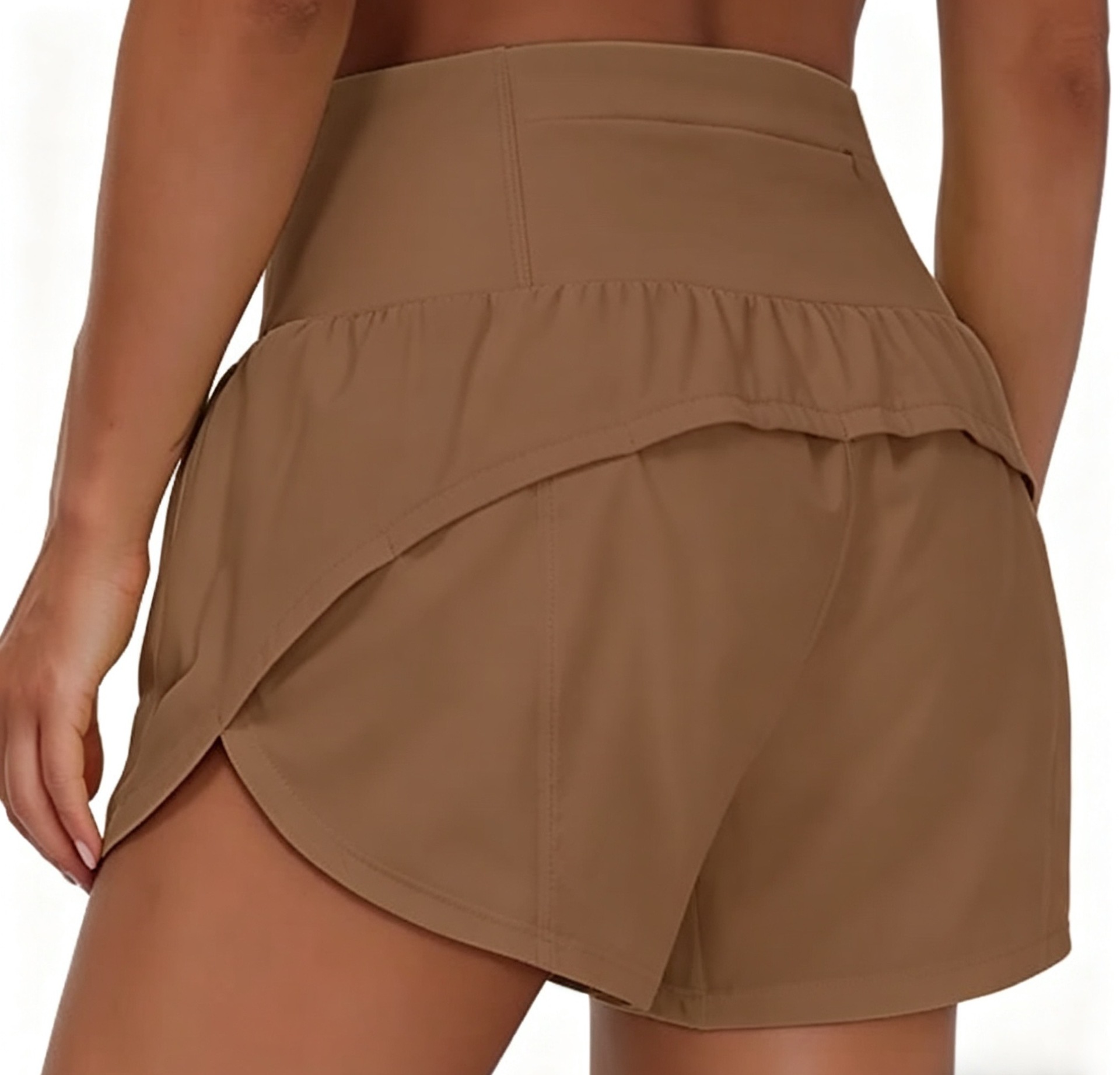 ❤Damen High-Waist Yoga-Shorts mit Gesäßtasche & Doppellage – Atmungsaktiv, für Sport & Laufen
