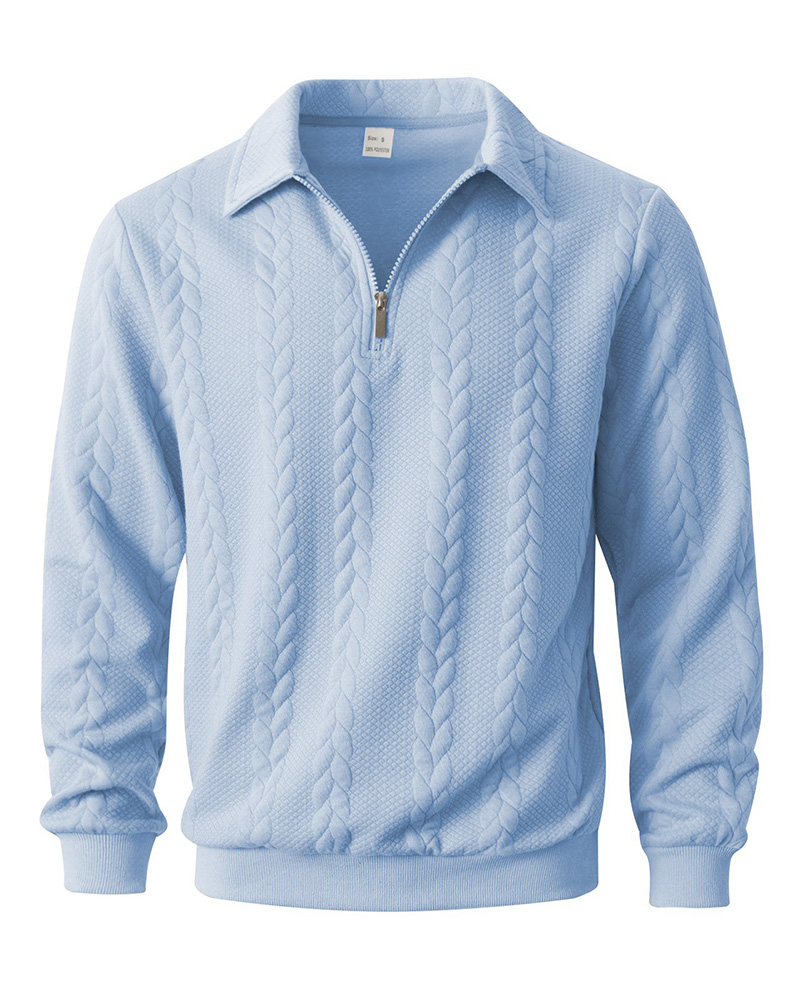 Herren Gestrickter Half-Zip-Pullover – Zopfmuster, tailliert, schlicht, zeitlos-elegant für Herbst & Winter --- Kaufen Sie 2 und sichern Sie sich 15% Rabatt & kostenfreien Versand!