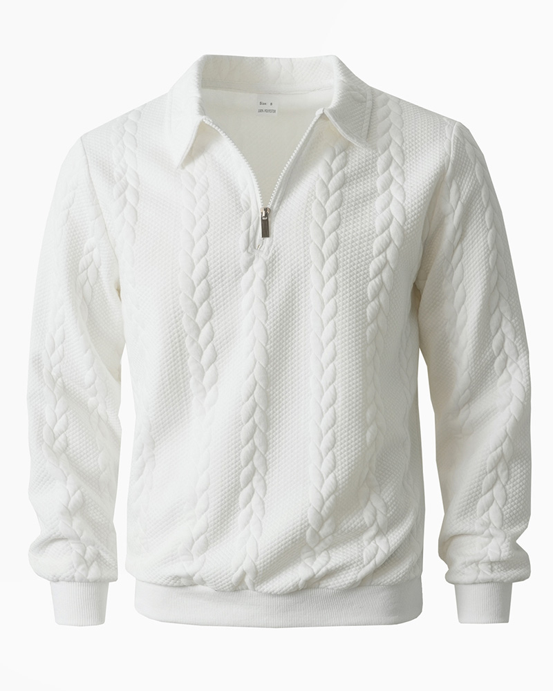 Herren Gestrickter Half-Zip-Pullover – Zopfmuster, tailliert, schlicht, zeitlos-elegant für Herbst & Winter --- Kaufen Sie 2 und sichern Sie sich 15% Rabatt & kostenfreien Versand!