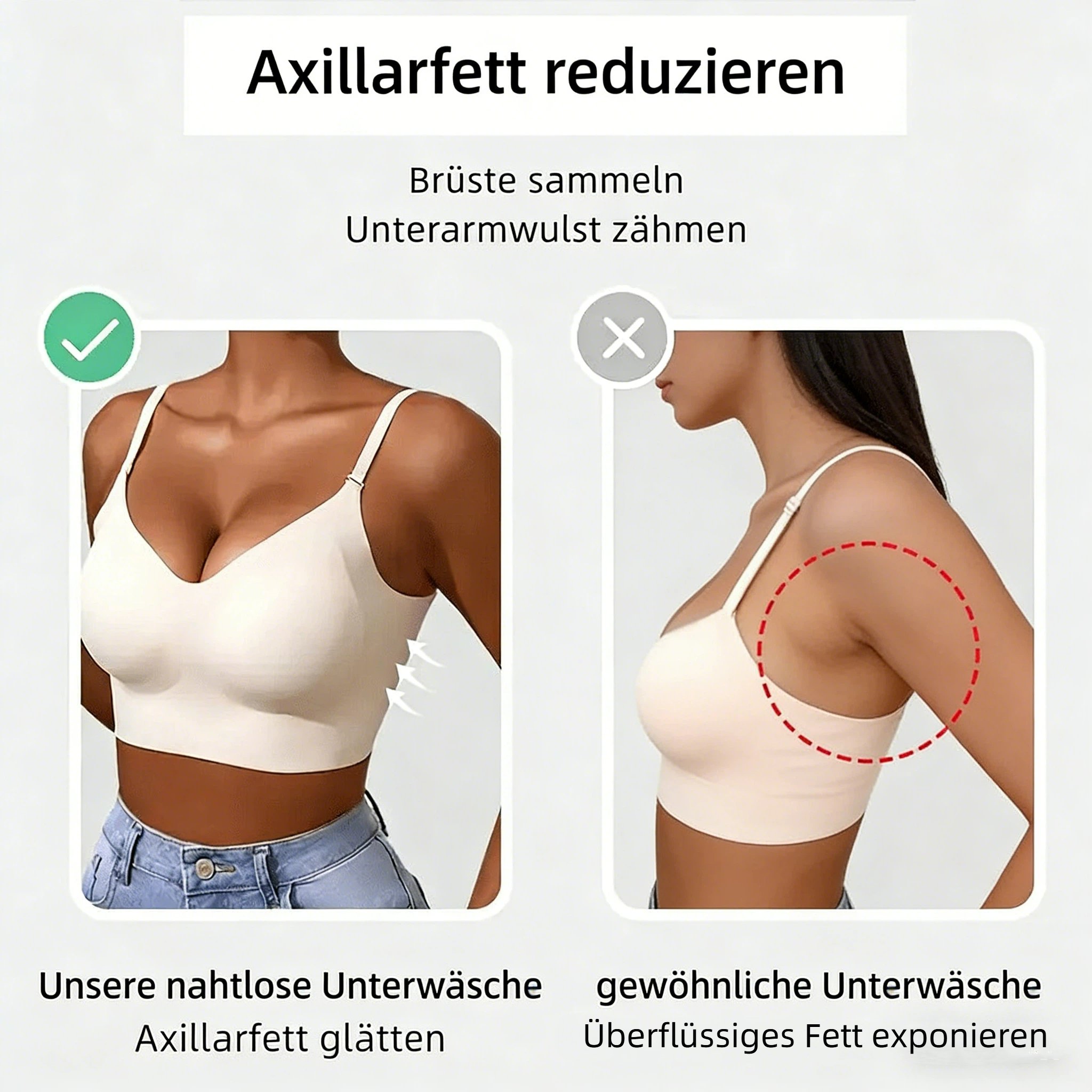 🔥 Kabelloser, rückenfreier Damen-BH in Unifarben