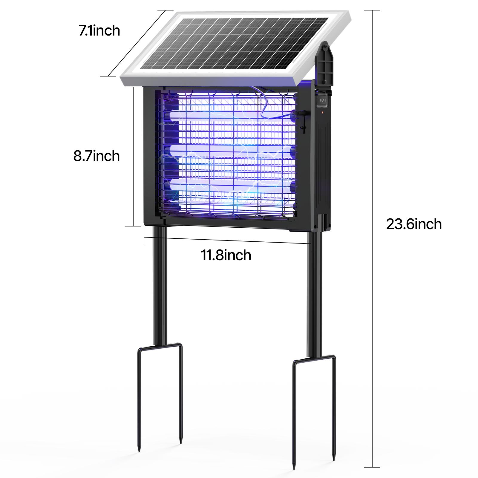 【Clearance Sale】OGERY 3500V Solar Bug Zapper, High Power Cordless Mosquito Zapper with Smart Light Sensor, Dual Solar & USB Rechargeable Insect Killer for Patio, Garden, Backyard, Outdoor Use