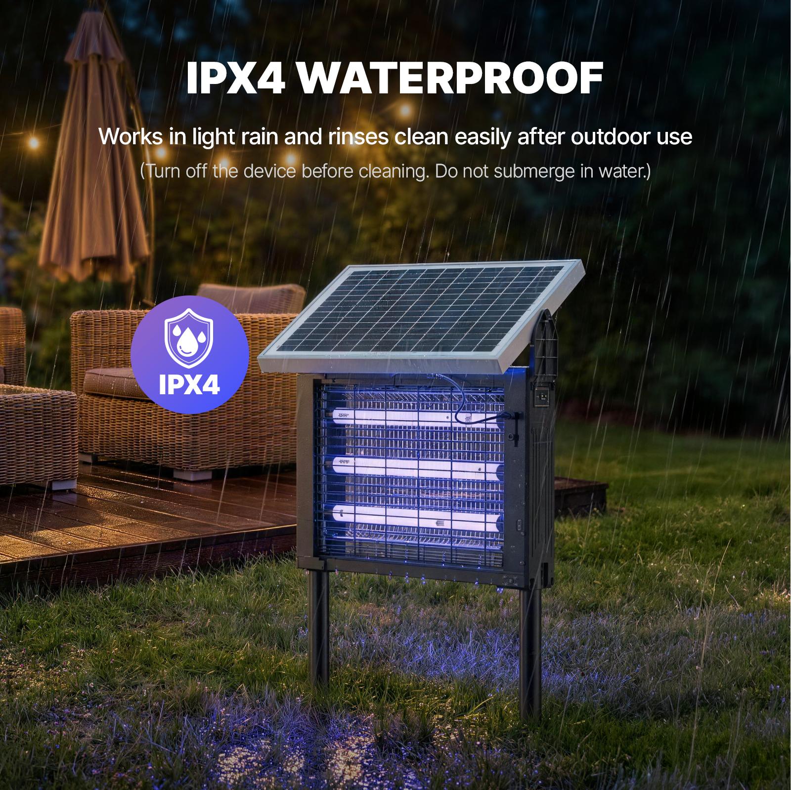 【Clearance Sale】OGERY 3500V Solar Bug Zapper, High Power Cordless Mosquito Zapper with Smart Light Sensor, Dual Solar & USB Rechargeable Insect Killer for Patio, Garden, Backyard, Outdoor Use