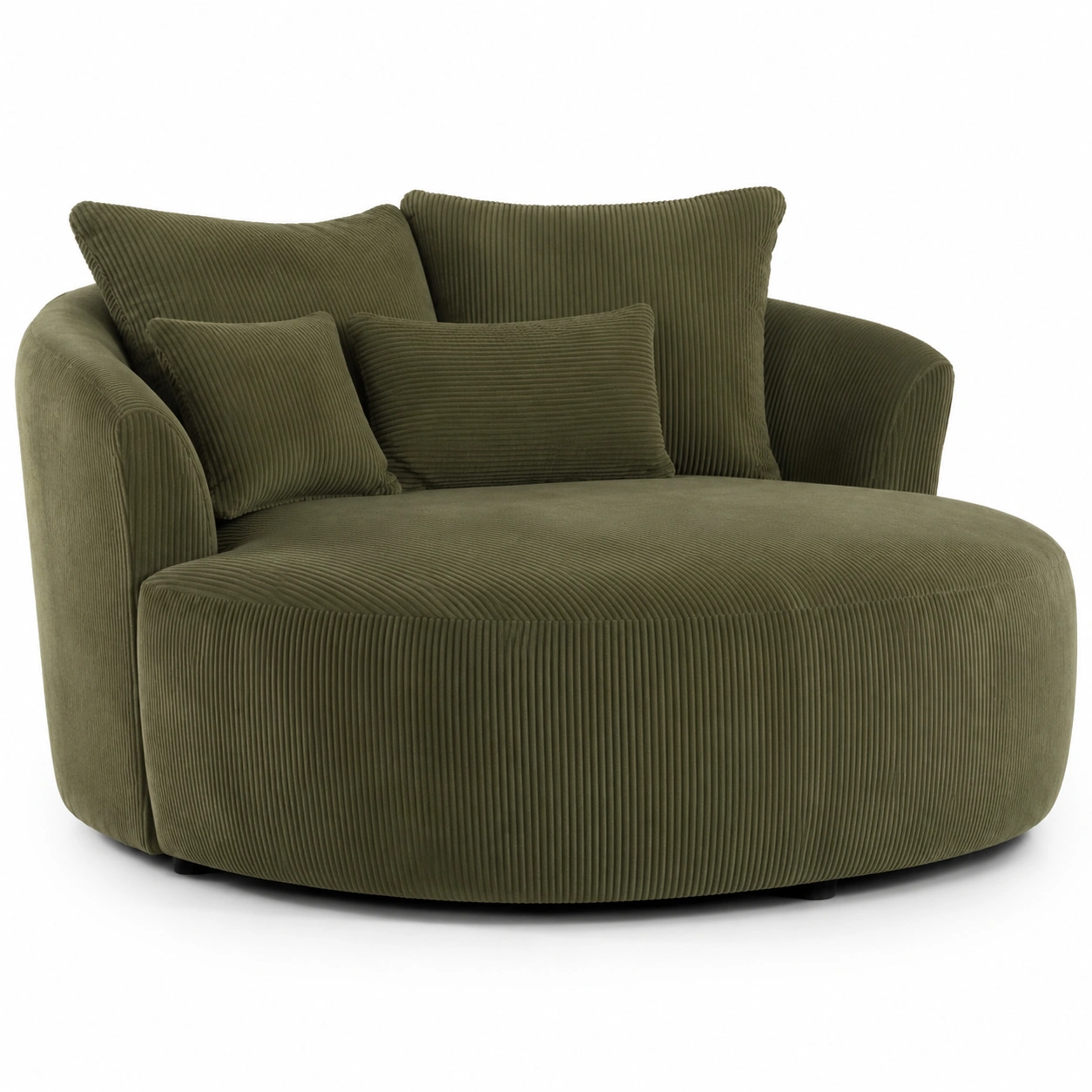 Duzy fotel lounge sztruks oliwkowy