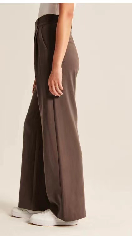 High Waisted Pocket Wide Leg Waffle Work Pants