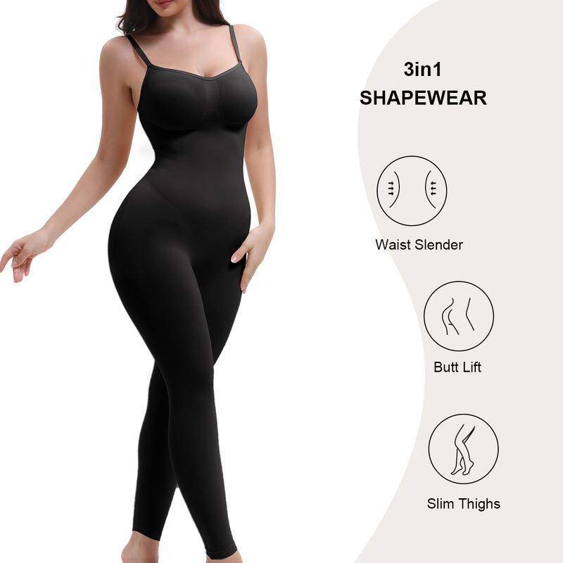 Full Body Shapewear Tummy Control High Waisted Seamless Leggings Stretchy Bodysuit Black Sculpting
