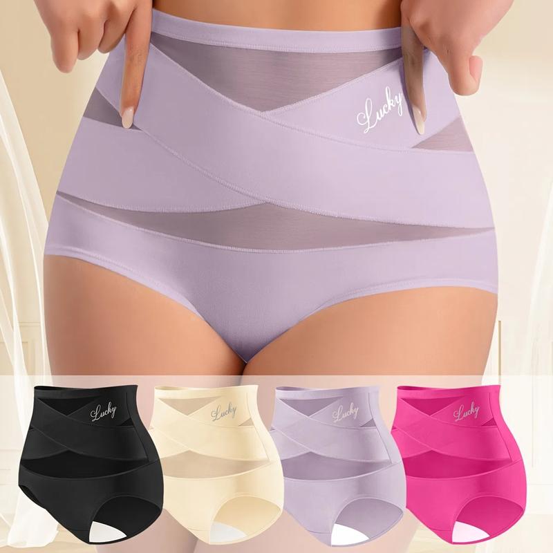 Lucky Brand High-Waist Slight Shaping Panties for Women - Seamless Silk Mesh Control Briefs Slight Shaping Tummy Slimming & Butt Lifting Underwear Breathable Everyday - Womenswear