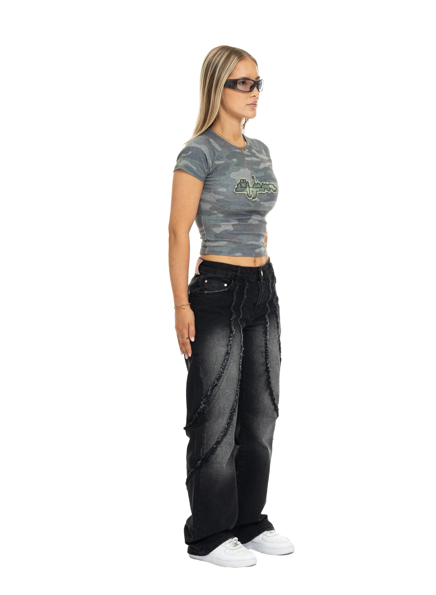 Women’s Black Scars Denim Jeans