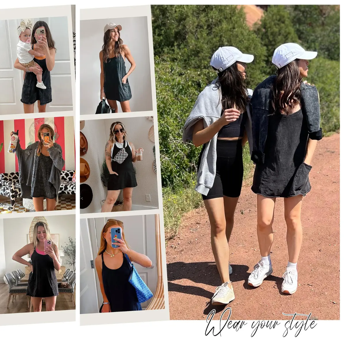 Dledfz Women's Summer Sleeveless Mini Dress V Neck Spaghetti Straps Athletic Built-in Shorts Sundress SummerVibes