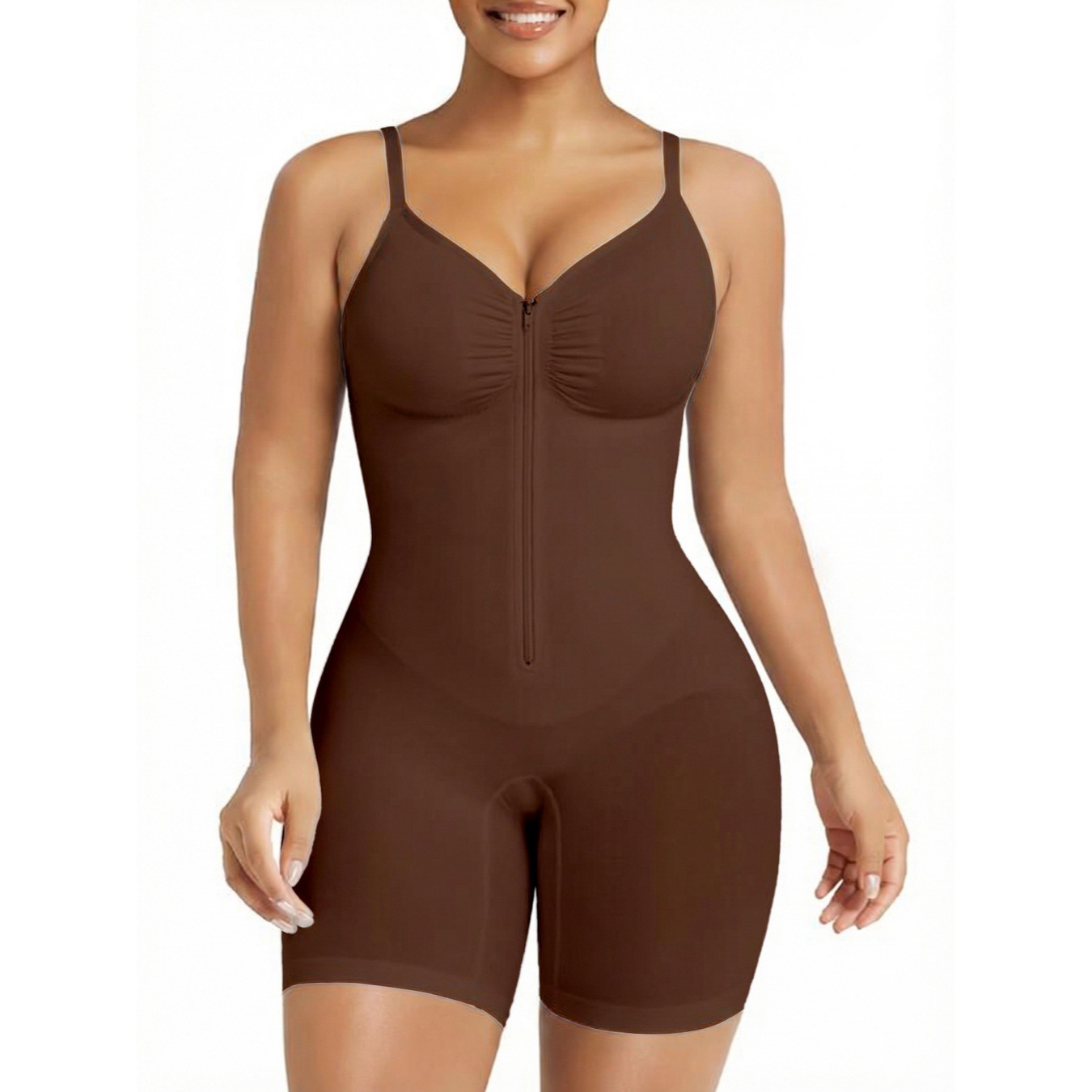 Shapewear for Women Tummy Control Bodysuits Zip-Up Comfort Ultra Stretch Fabric Customizable Fit Breathable Mesh Design Comfortable Fit
