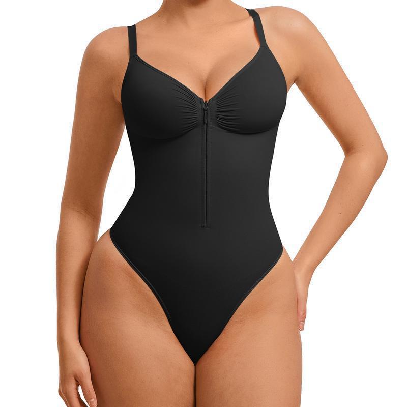 ⚡Flash Sale🔥Shapewear for Women Tummy Control Bodysuits Zip-Up Comfort Ultra Stretch Fabric Customizable Fit Breathable Mesh Design Comfortable Fit