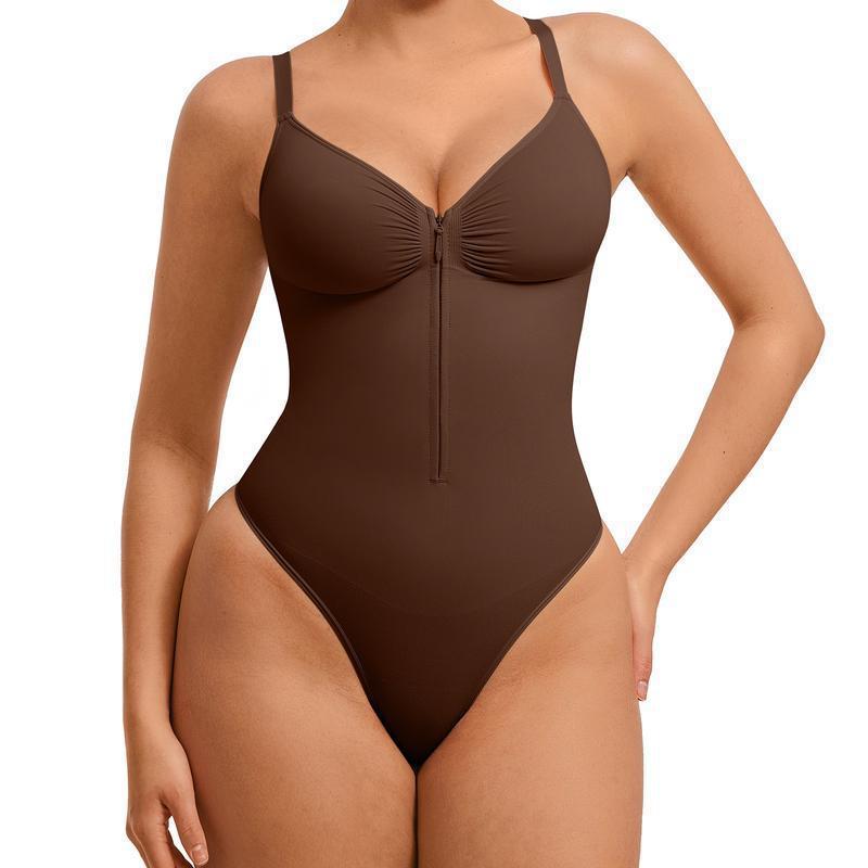 ⚡Flash Sale🔥Shapewear for Women Tummy Control Bodysuits Zip-Up Comfort Ultra Stretch Fabric Customizable Fit Breathable Mesh Design Comfortable Fit