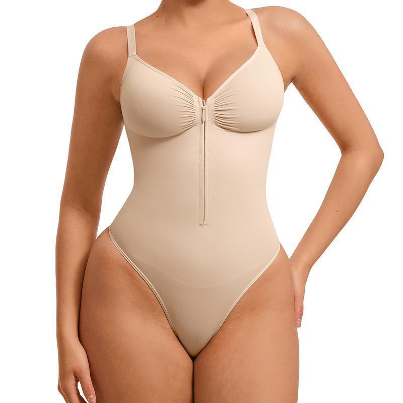 ⚡Flash Sale🔥Shapewear for Women Tummy Control Bodysuits Zip-Up Comfort Ultra Stretch Fabric Customizable Fit Breathable Mesh Design Comfortable Fit