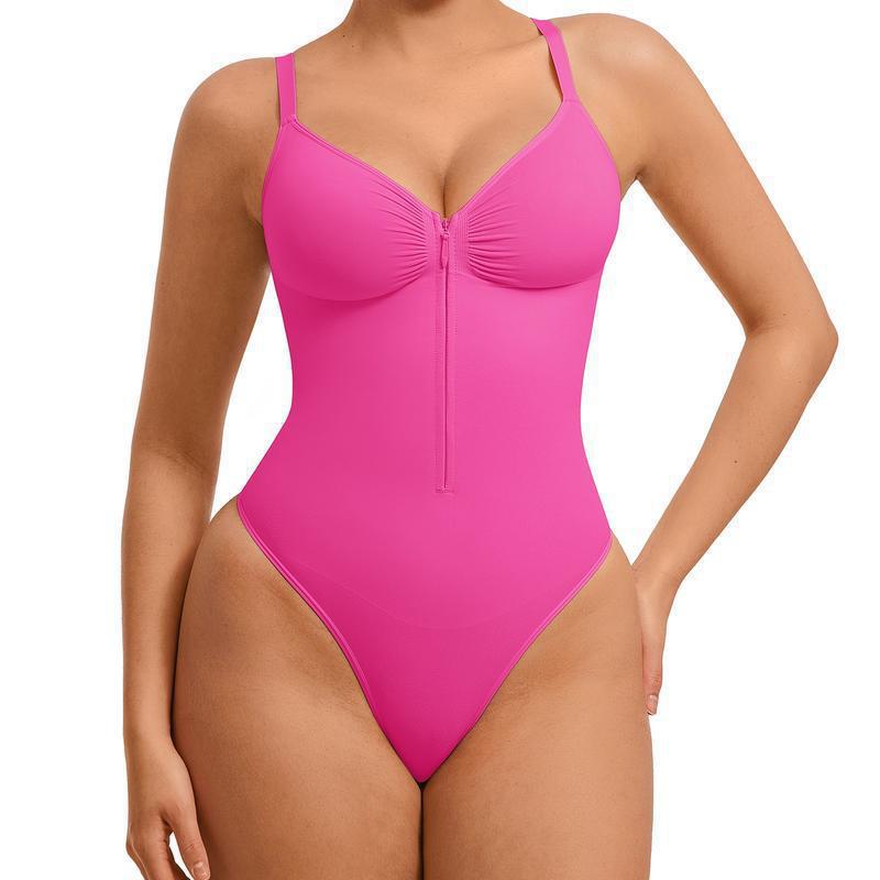 ⚡Flash Sale🔥Shapewear for Women Tummy Control Bodysuits Zip-Up Comfort Ultra Stretch Fabric Customizable Fit Breathable Mesh Design Comfortable Fit