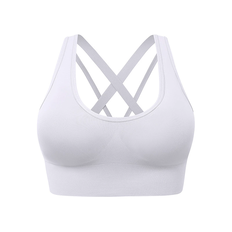 Sports Bra for Women Padded Medium Support Criss Cross Strappy Bras Seamless High Impact Yoga Exercise Athletic Bras