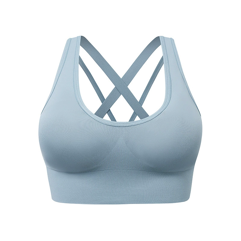 Sports Bra for Women Padded Medium Support Criss Cross Strappy Bras Seamless High Impact Yoga Exercise Athletic Bras