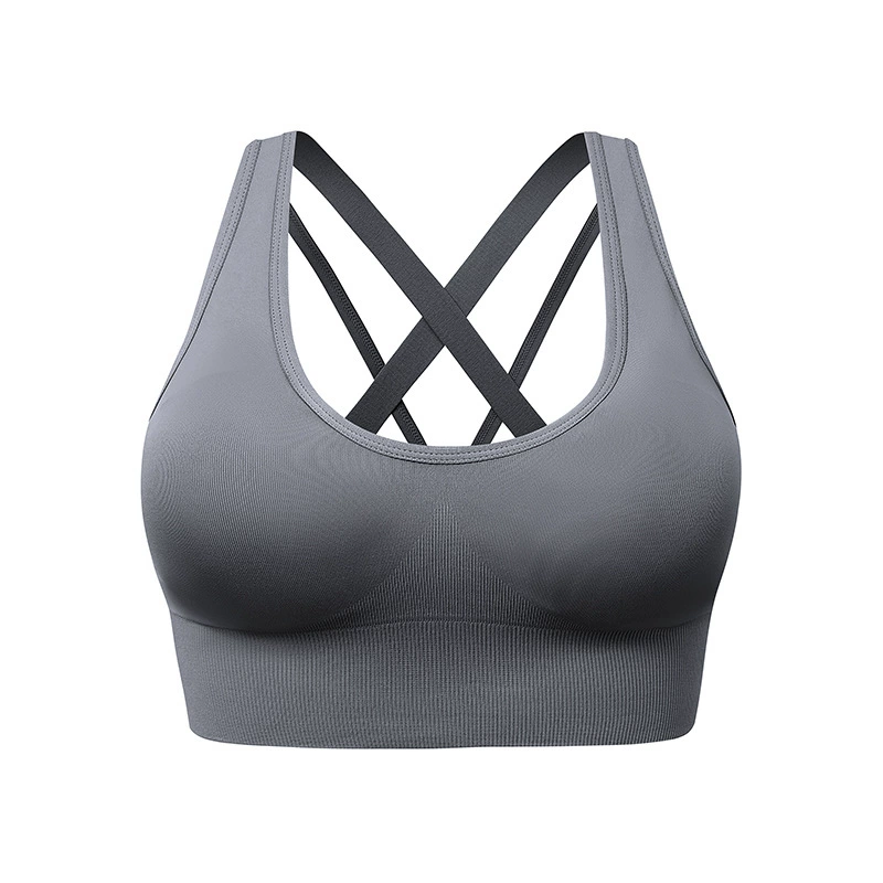 Sports Bra for Women Padded Medium Support Criss Cross Strappy Bras Seamless High Impact Yoga Exercise Athletic Bras