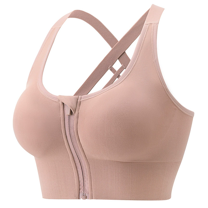 Sports Bras for Women Shockproof Sports Bra Front Zipper Anti-Sagging Bra Underwear Vest Workout Tops