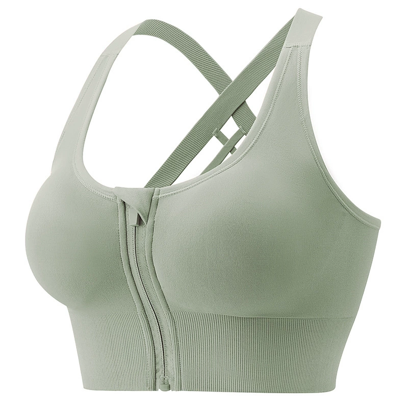 Sports Bras for Women Shockproof Sports Bra Front Zipper Anti-Sagging Bra Underwear Vest Workout Tops