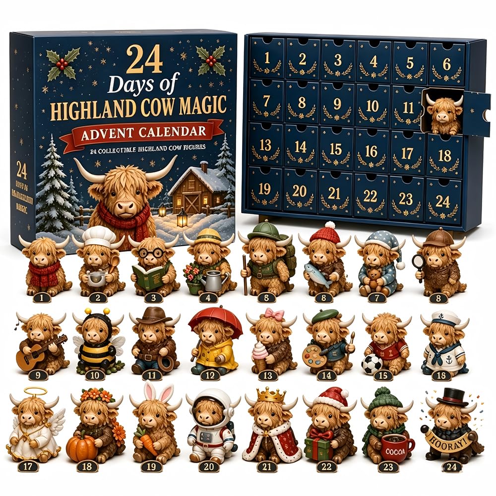 24 Days of Highland Cow Magic Advent Calendar