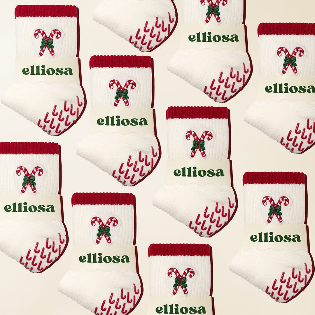Pilates Socks Standard Grip Socks - Candy Cane