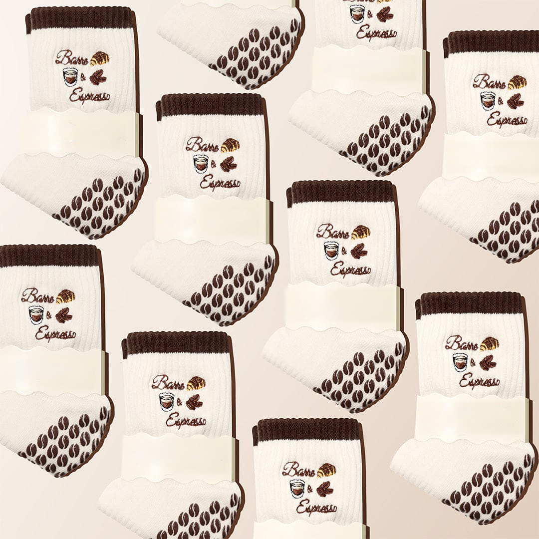 Pilates Socks Standard Grip Socks - Barre & Espresso