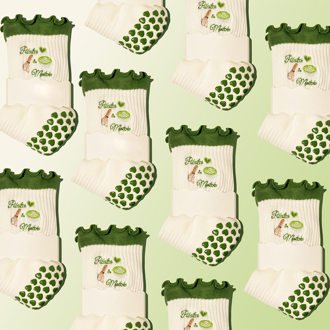 Pilates Socks Standard Grip Socks - Pilates & Matcha