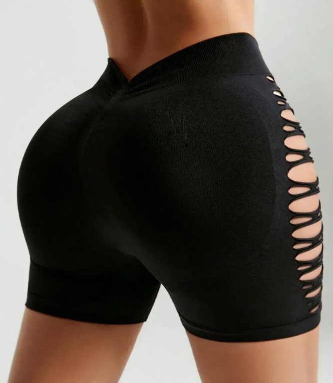 2026 New Fashion Women Sexy Hollow Out Skinny Short Yoga Pants High Waist Elastic Fitness Leggings Shorts for Sports