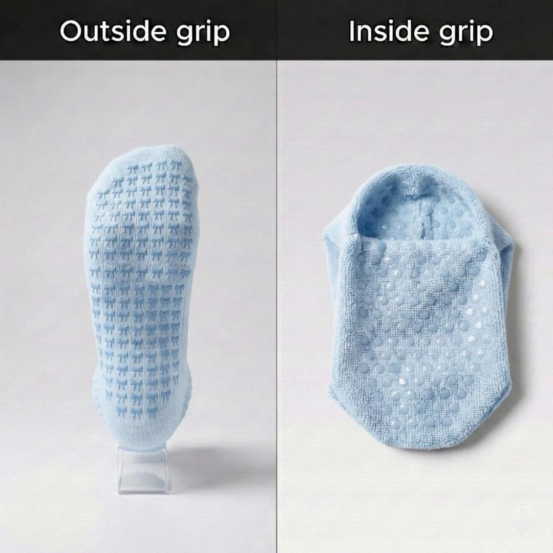 Pilates Socks Dual-Direction Grip Socks - Baby Blue