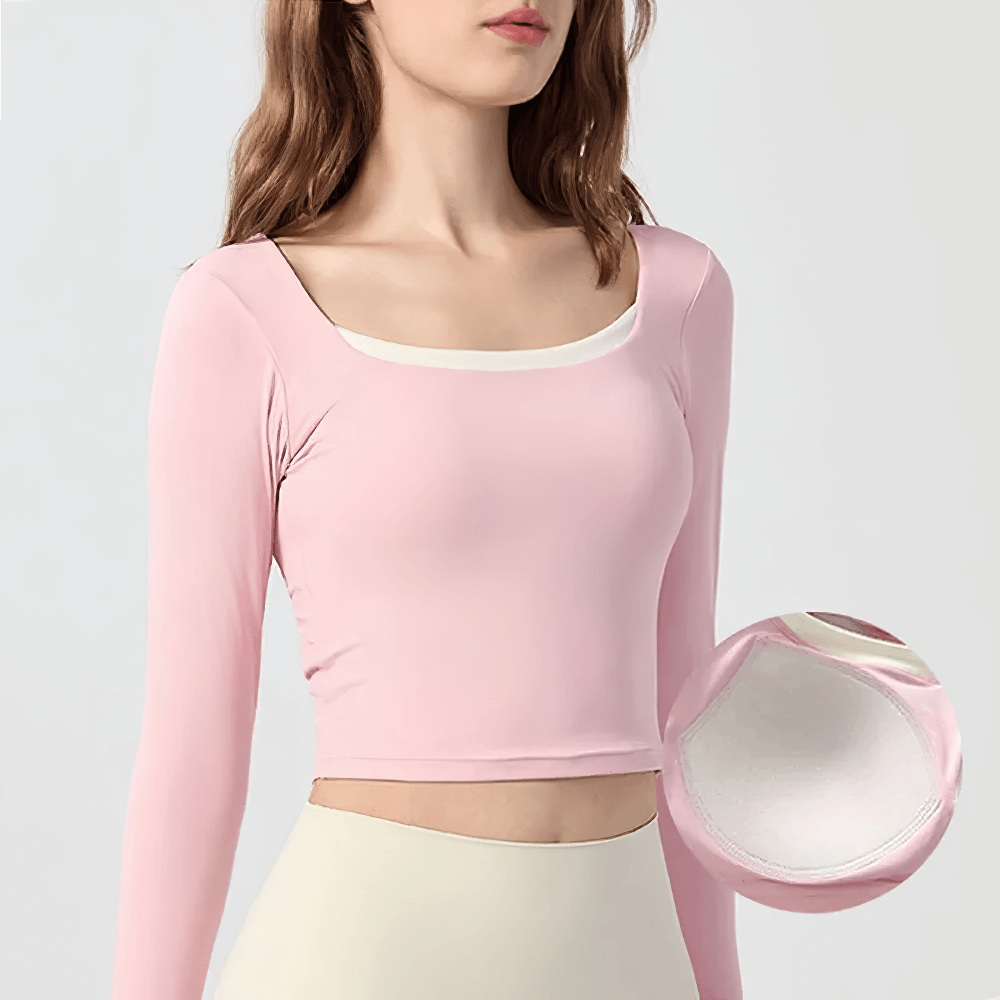 Sexy back sports women long sleeve top for yoga, breathable material, perfect for workouts and fitness.
