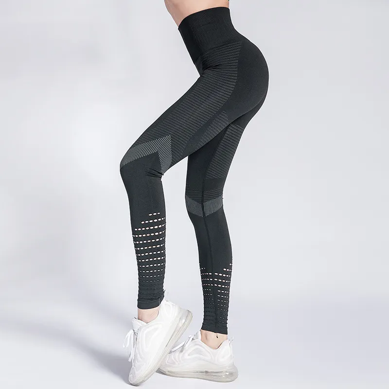 Fashion High Waist Hip-Lifting Fitness Pants Quick-Drying Breathable Stretch Leggings Running Yoga Pants