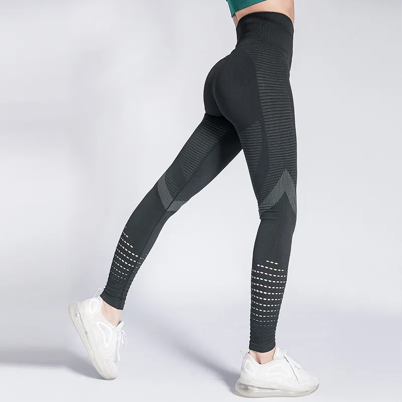 Fashion High Waist Hip-Lifting Fitness Pants Quick-Drying Breathable Stretch Leggings Running Yoga Pants