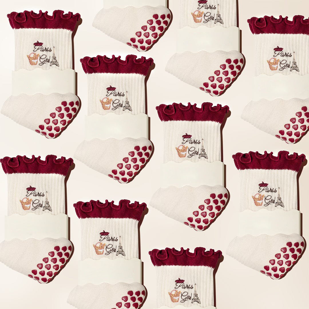 Pilates Socks Standard Grip Socks - Paris Girl